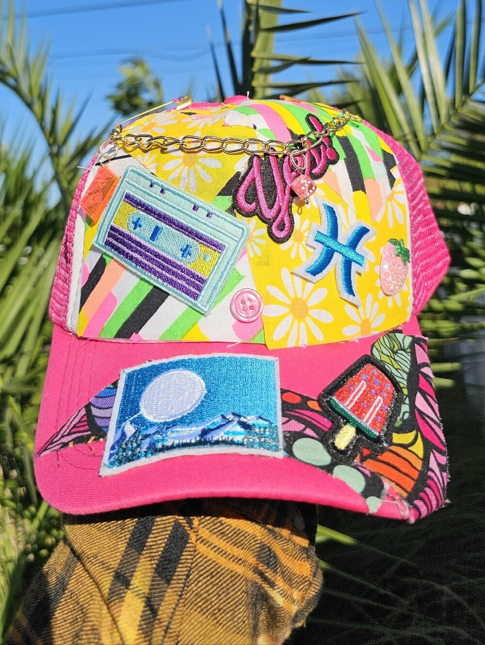 Upcycled Pisces Zodiac Trucker Hat By Michikokoko